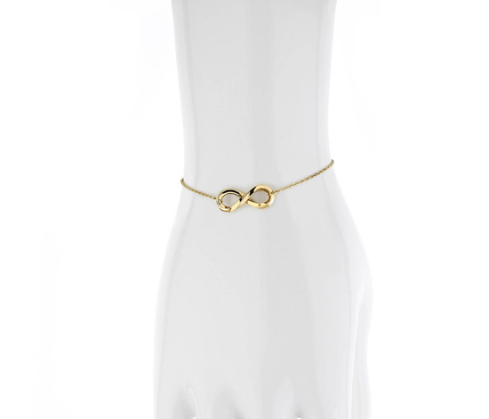 Złota bransoletka 333 nieskończoność - 17,5 - 19,5 cm