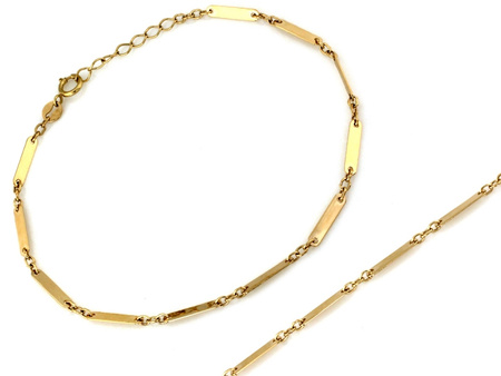 Złota bransoletka elementowa z blaszek