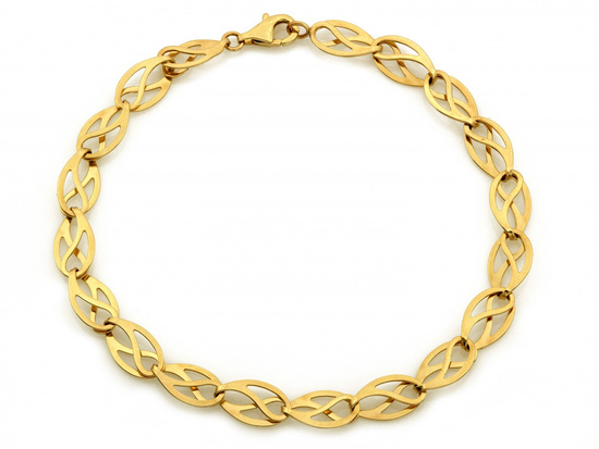 Bransoletka złota owalne ażurowe ogniwa