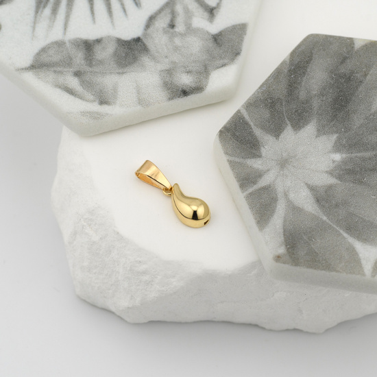 Złota zawieszka 585 minimalistyczna kropla, łezka