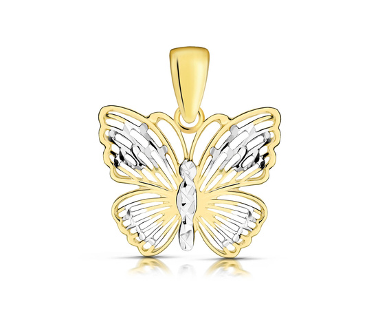 Złota zawieszka 375 - ażurowy motylek