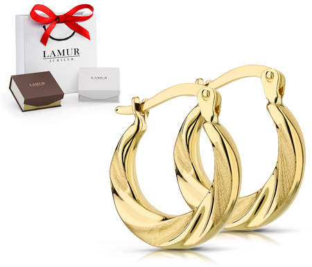 Złote kolczyki koła 375 - 15 mm