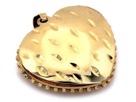 Zawieszka złote serce błyszczące przestrzenne