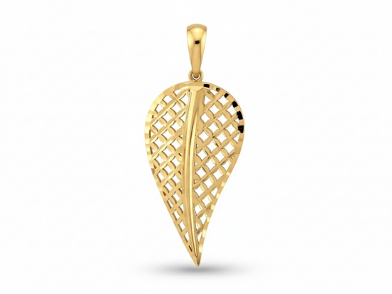 Zawieszka złota duży ażurowy liść