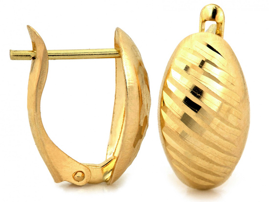 Kolczyki złote angielskie blaszki błyszczące