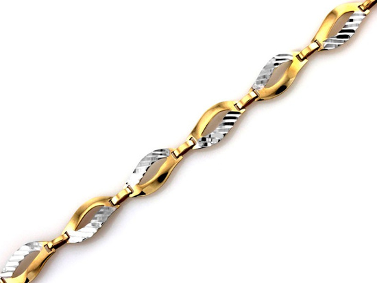 Bransoletka złota z dwukolorowych elementów