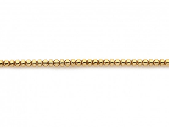 Złota bransoletka z walcowatych elementów