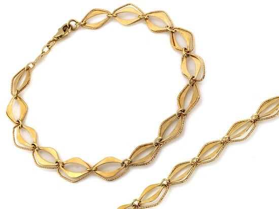 Elementowa Bransoletka złota z dużych elementów