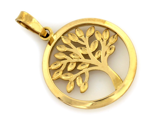 Zawieszka złota dwukolorowe drzewko szczęścia