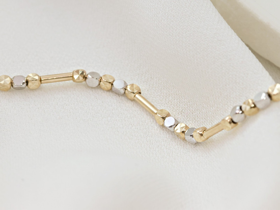 Bransoletka złota z kostkami z rureczkami