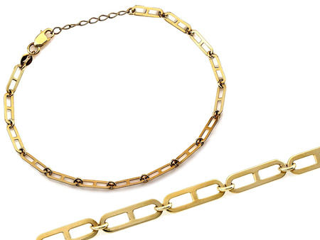 Modna złota bransoletka z dużych ogniw