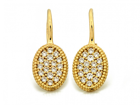 Kolczyki złote owalne angielskie zapięcie