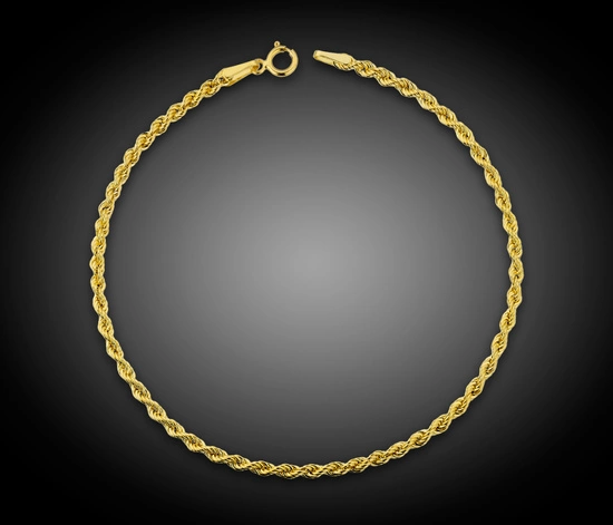 Złota bransoletka 585 kordel korda 