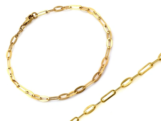 Złota bransoletka z dużych owalnych ogniw