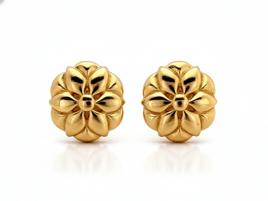 Kolczyki złote kwiatuszki na sztyfcie