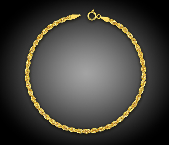 Złota bransoletka 585 kordel korda 