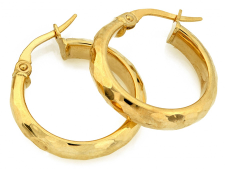 Kolczyki złote koła szerokie zdobione