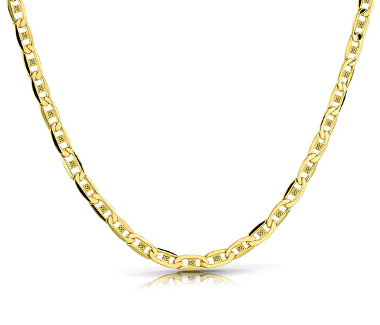 Złoty łańcuszek 585 Gucci Marina z blaszkami - 50 cm