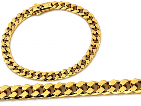 Męska złota bransoleta gruby splot