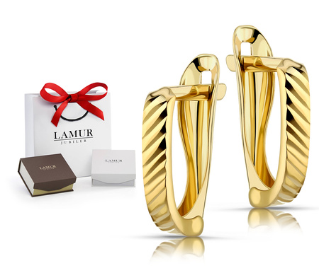 Złote kolczyki 585 diamentowane - klasyczne