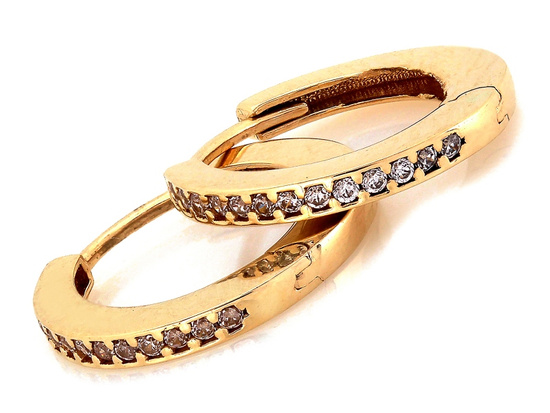 Kolczyki złote małe kółeczka 14mm