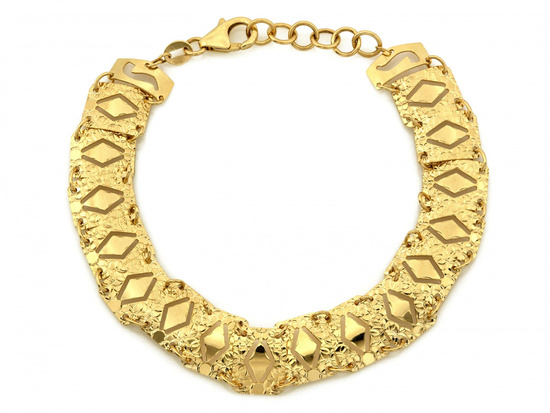 Bransoletka złota szeroka taśma z ruchomych elementów