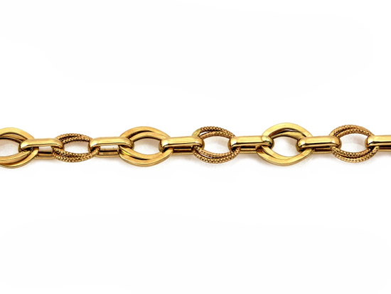 Złota bransoletka z dużych ogniw