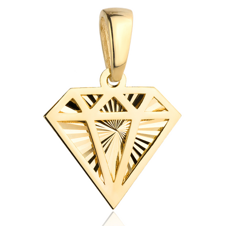 Złota zawieszka 585 - diamentowany diamencik