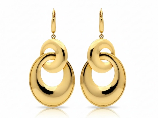 Kolczyki złote długie duże ruchome efektowne