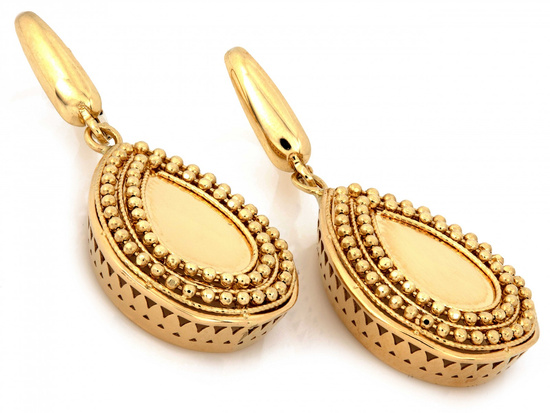 Kolczyki złote duże wiszące krople