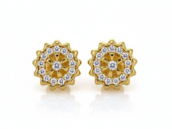 Okrągłe kolczyki sztyfty z cyrkoniami