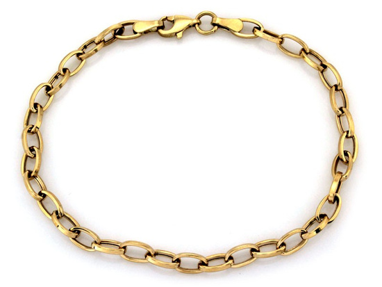 Łańcuszkowa złota bransoletka wzór ankier