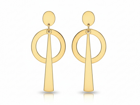 Kolczyki złote wiszące modne nowoczesne