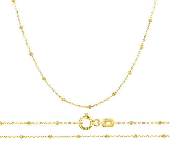 Złoty łańcuszek 585 ankier z kuleczkami 