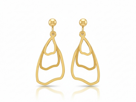 Kolczyki złote długie z ruchomych elementów