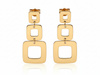 Kolczyki złote wiszące z trzech ruchomych kwadratów