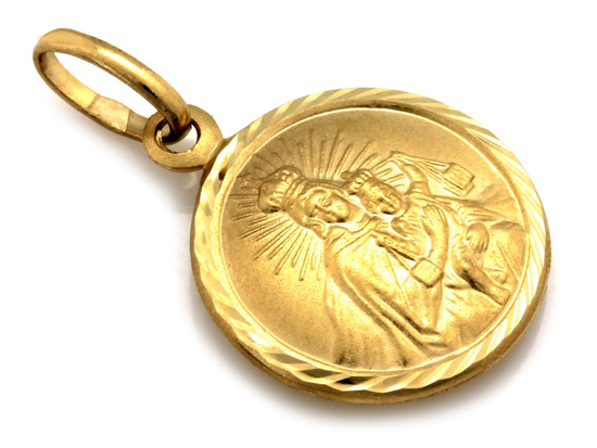 Złoty medalik dwustronny szkaplerz