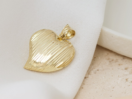 Zawieszka złote serce dmuchane zdobione