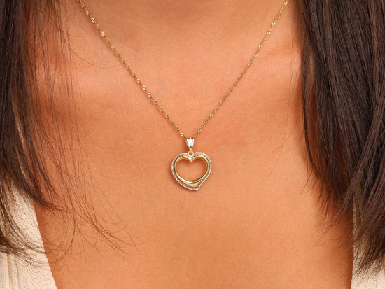 Zawieszka serduszko dwa kolory złota