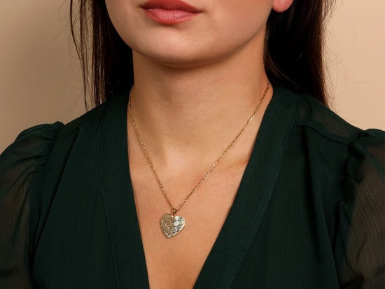 Złota zawieszka oryginalna serce z ruchomych elementów