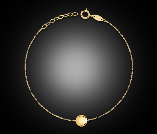 Złota bransoletka 375 z kulką