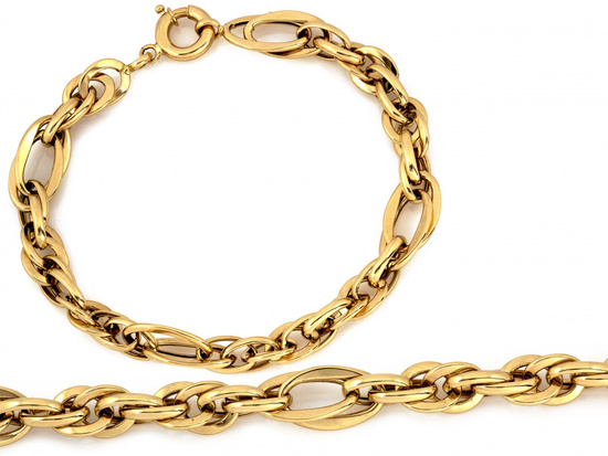 Bransoletka złota z dużych ogniw przeplatanych
