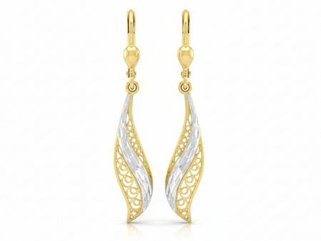 Ażurowe damskie kolczyki złote