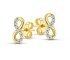 Złote kolczyki 585 z cyrkoniami -  nieskończoność