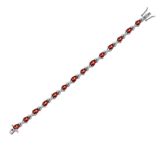 Bransoletka srebrna 925 z 14 naturalnymi afrykańskimi granatami