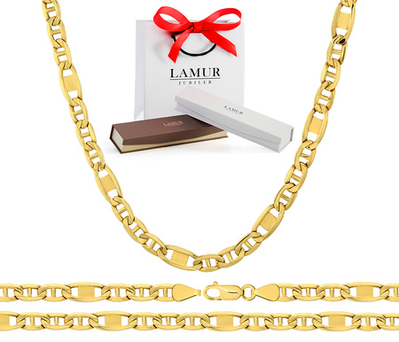 Złoty łańcuszek 585 Gucci Marina z blaszkami