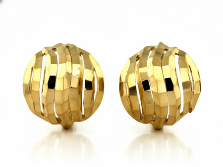 Złote kolczyki angielskie błyszczące subtelne