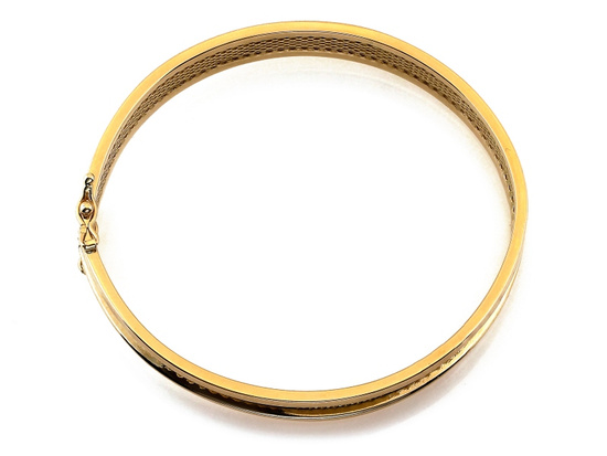 Bransoleta złota sztywna szeroka bangle ekskluzywna