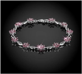 Bransoletka srebrna 925 z 77 naturalnymi afrykańskimi rodolitami