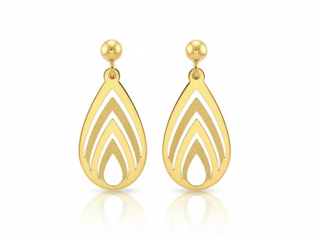 Kolczyki złote na sztyft w kształcie łezki